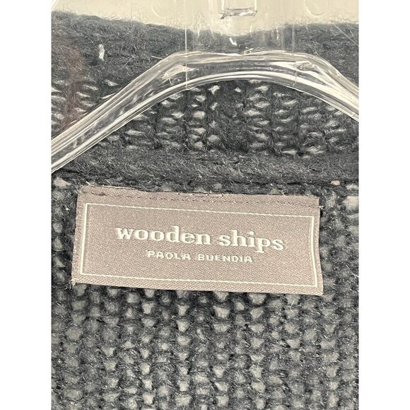 Wooden Ships Striped Open Cardigan Gray Wool Mohair Sz S / M - Picture 3 of 5